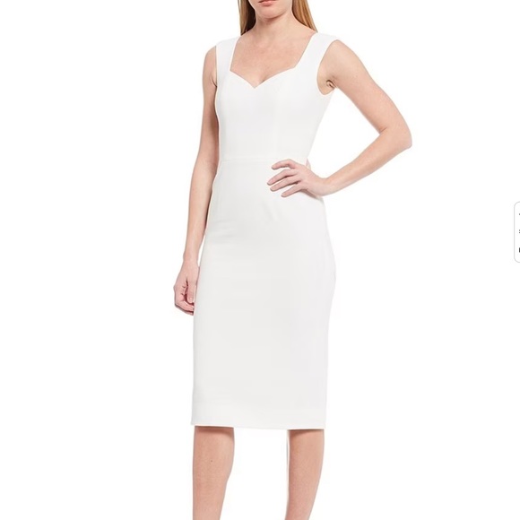 Dress the Population Dresses & Skirts - NWOT Dress The Population Elle Sheath Dress Midi White Small Sleeveless Bodycon